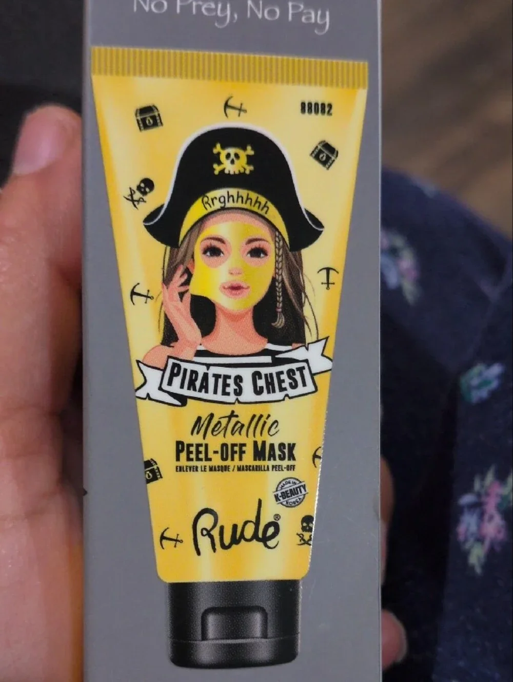 RUDE Pirates Chest Metallic Peel-Off Mask - Yellow & Black